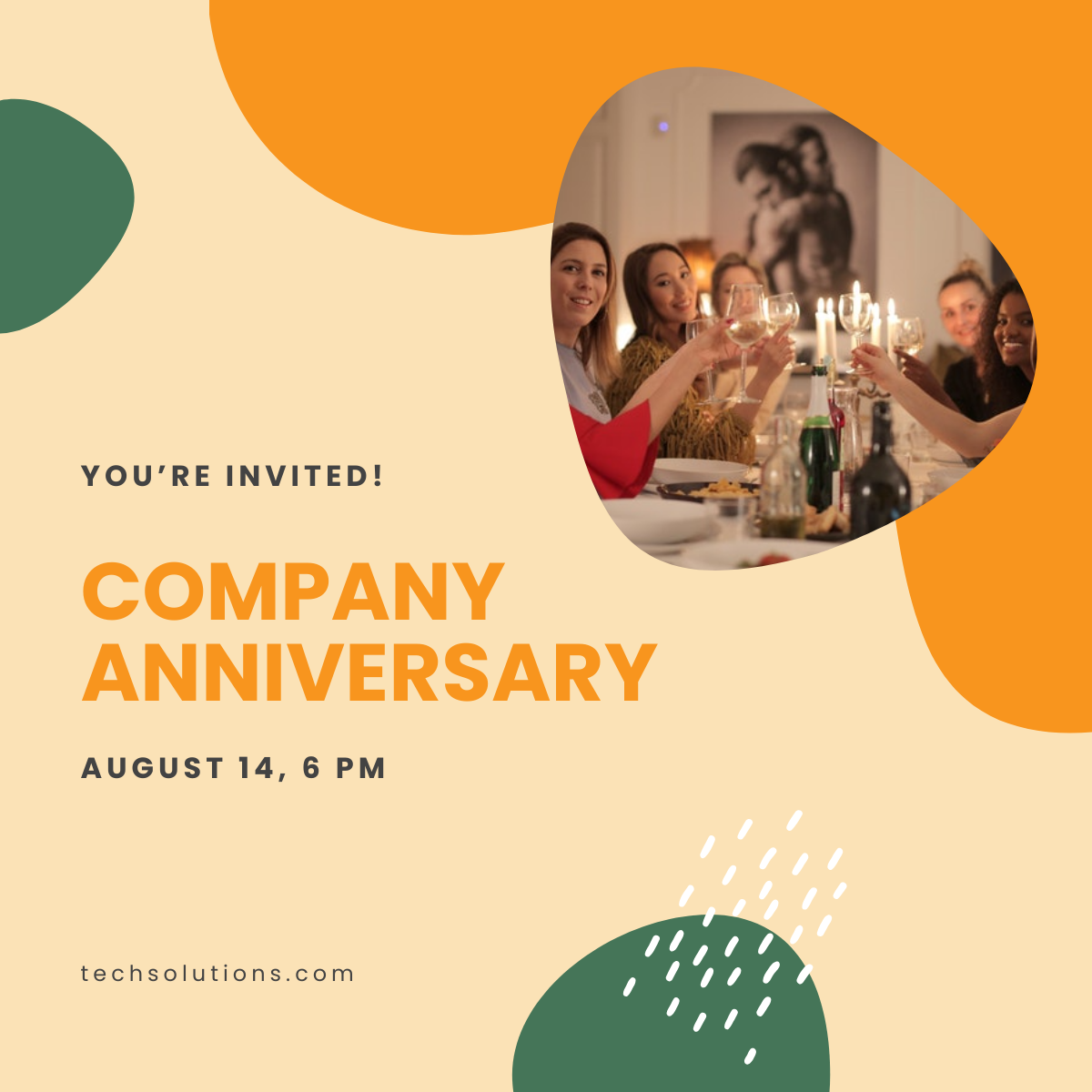 Anniversary Invitation Linkedin Post Template - Edit Online & Download