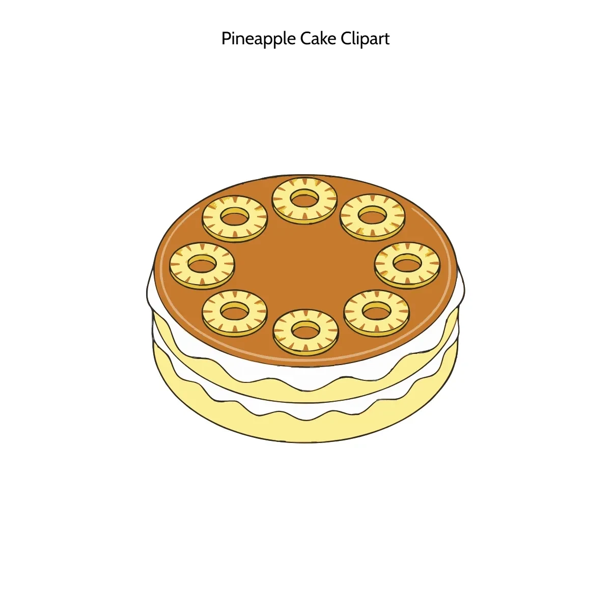 Free Pineapple Cake Clipart Template to Edit Online