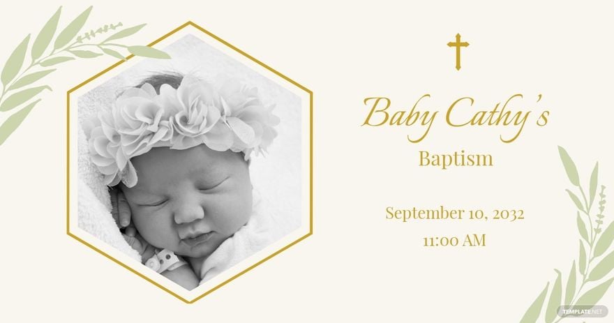 Free Baptism Invitation Facebook Post Template