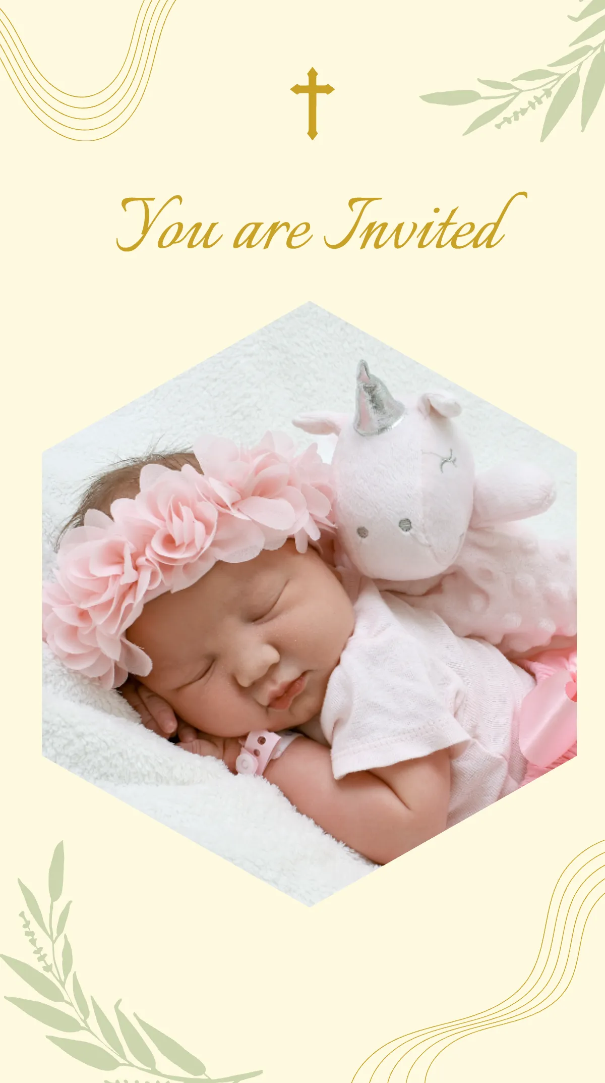 Free Baptism Invitation Instagram Story Template to Edit Online