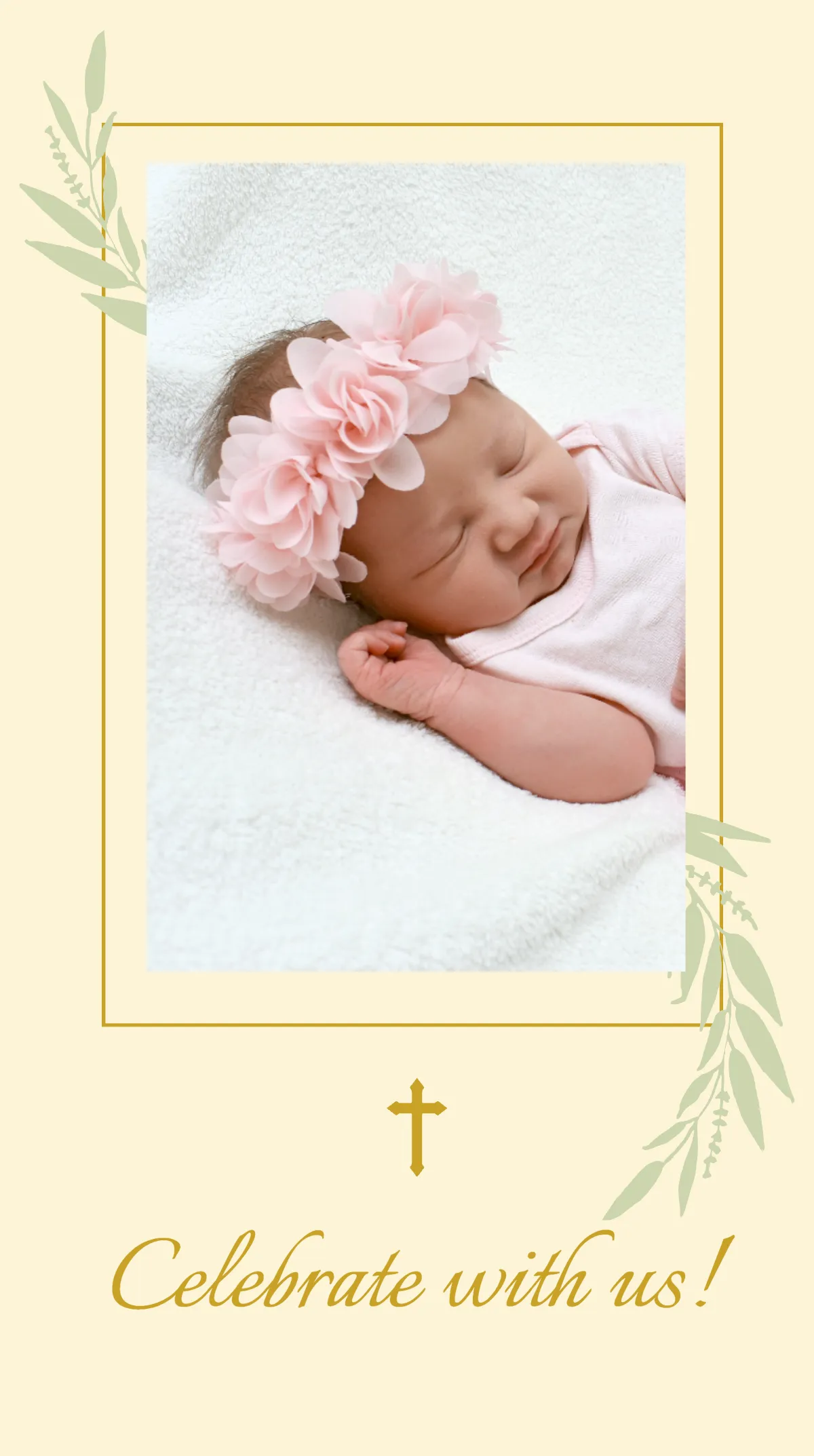 Free Baptism Invitation Instagram Story Template to Edit Online