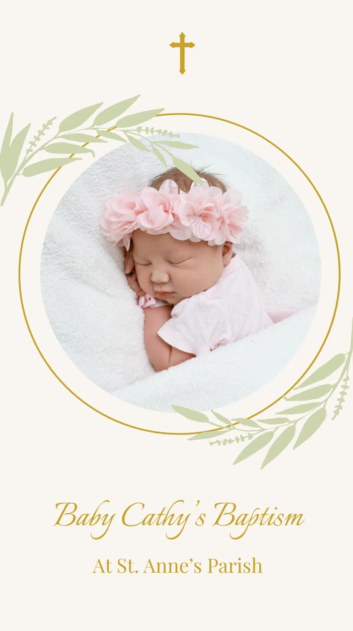 Free Baptism Invitation Instagram Story Template to Edit Online