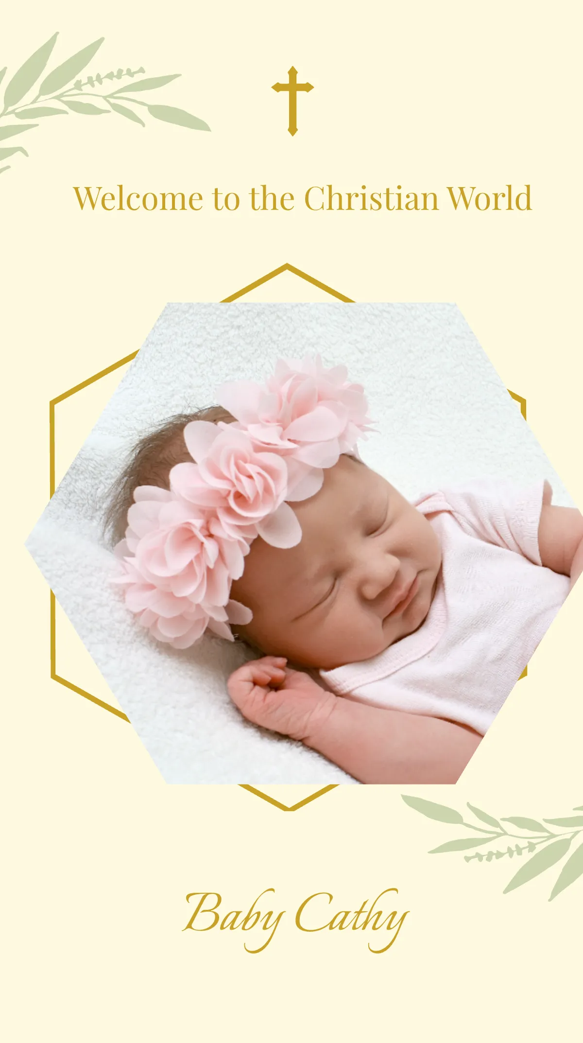 Free Baptism Invitation Instagram Story Template to Edit Online