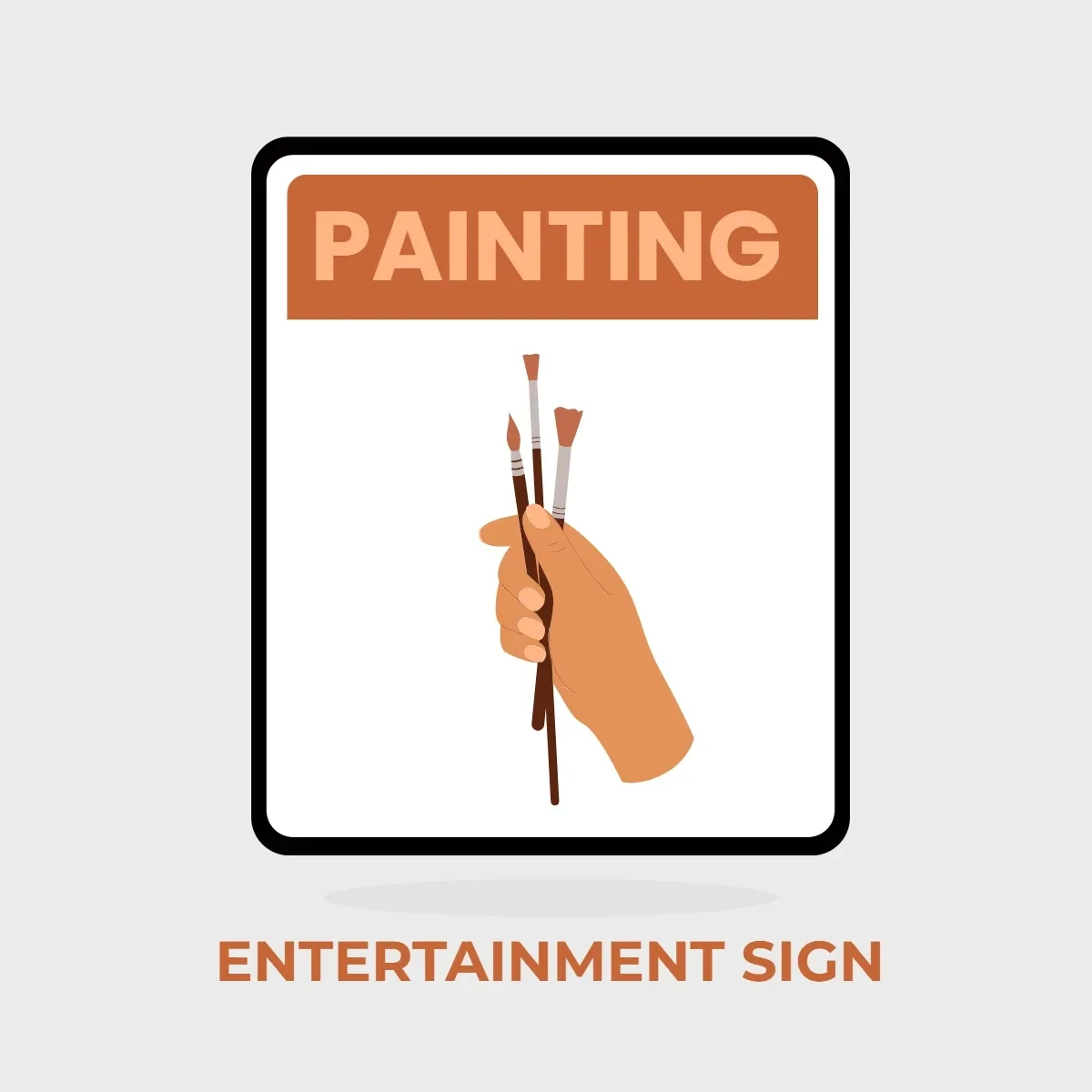 Free Entertainment Painting Sign Clip Art Template to Edit Online