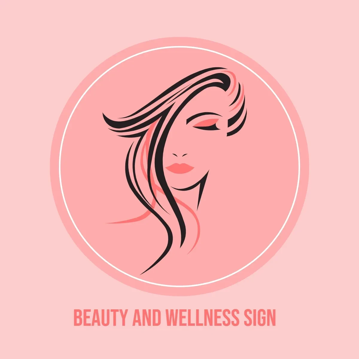 Free Beauty And Wellness Pink Sign Clip Art Template to Edit Online