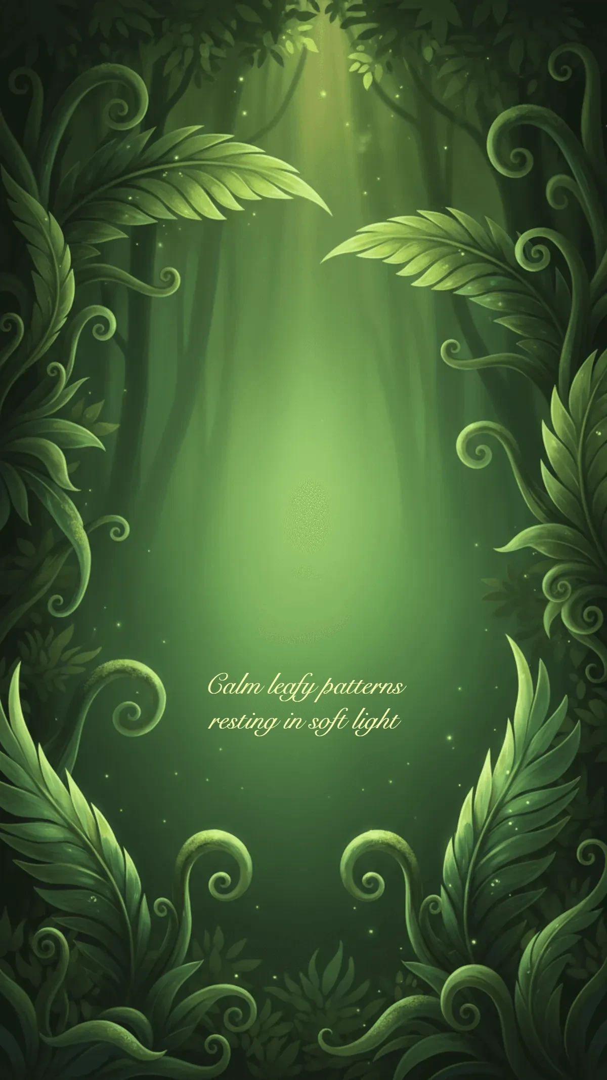 Free Soft Tropical Leaf Gingham Green Background Template to Edit Online