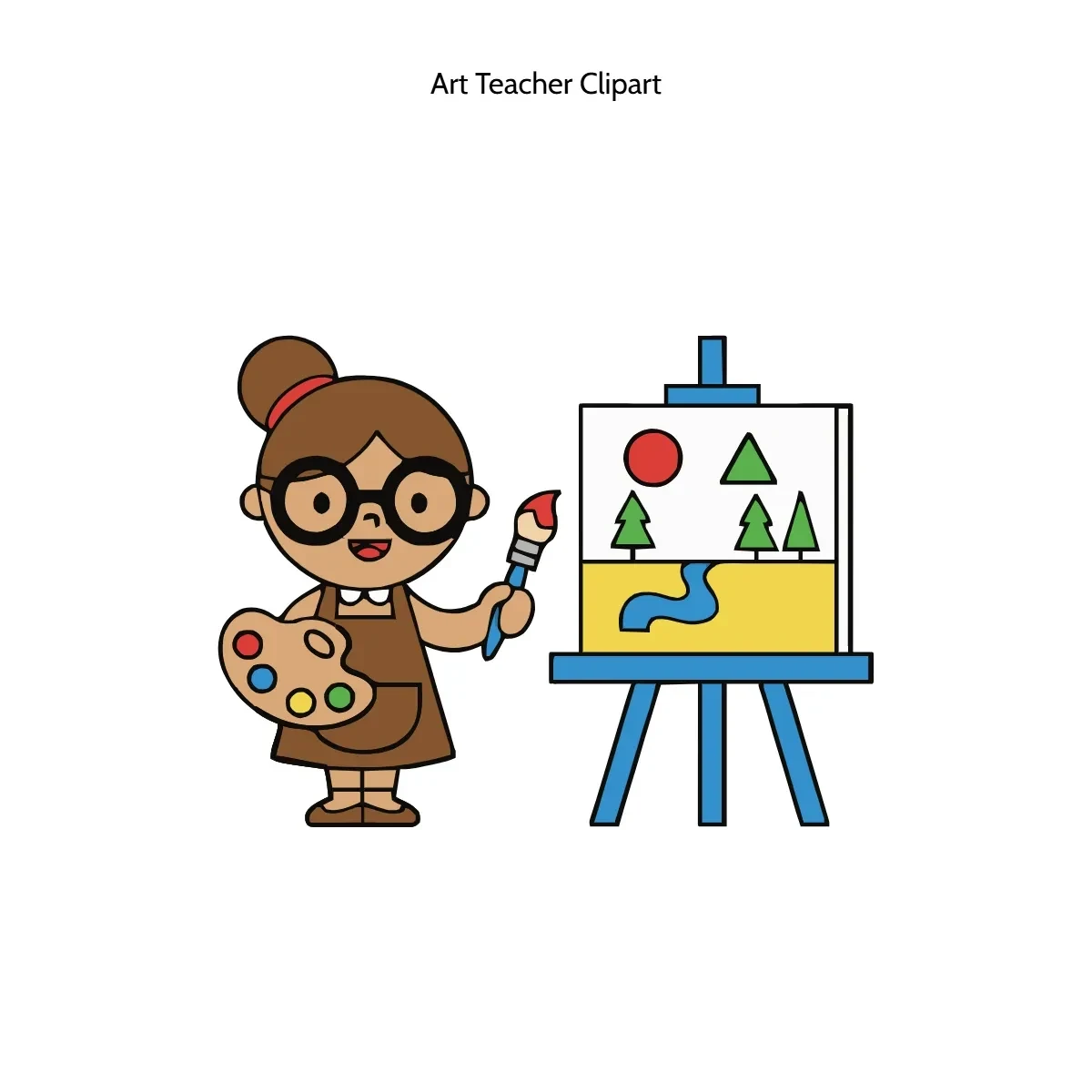 Free Art Teacher Vector Clipart (PNG, SVG) to Edit Online