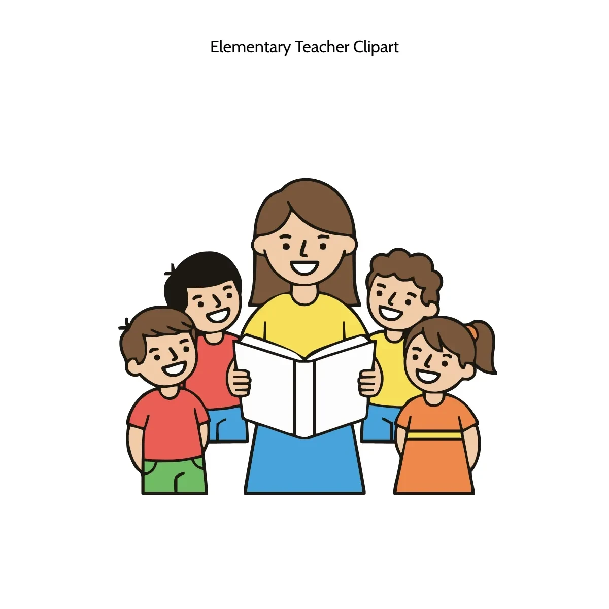 Free Elementary Teacher Clipart Template to Edit Online