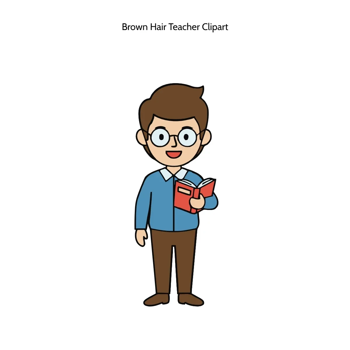 Free Brown Hair Teacher  Vector Clipart (PNG, SVG) to Edit Online