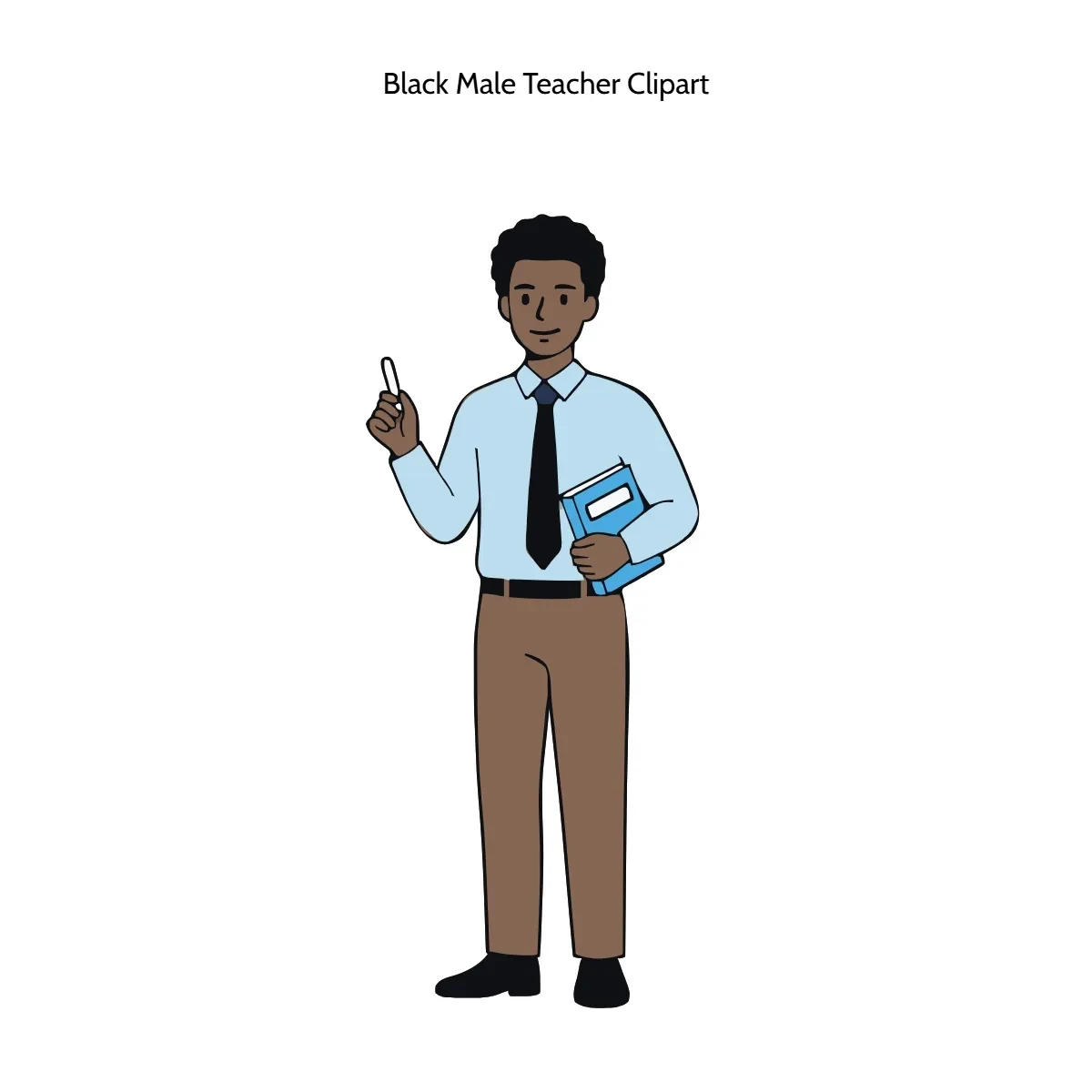 Free Black Male Teacher Clipart Template to Edit Online