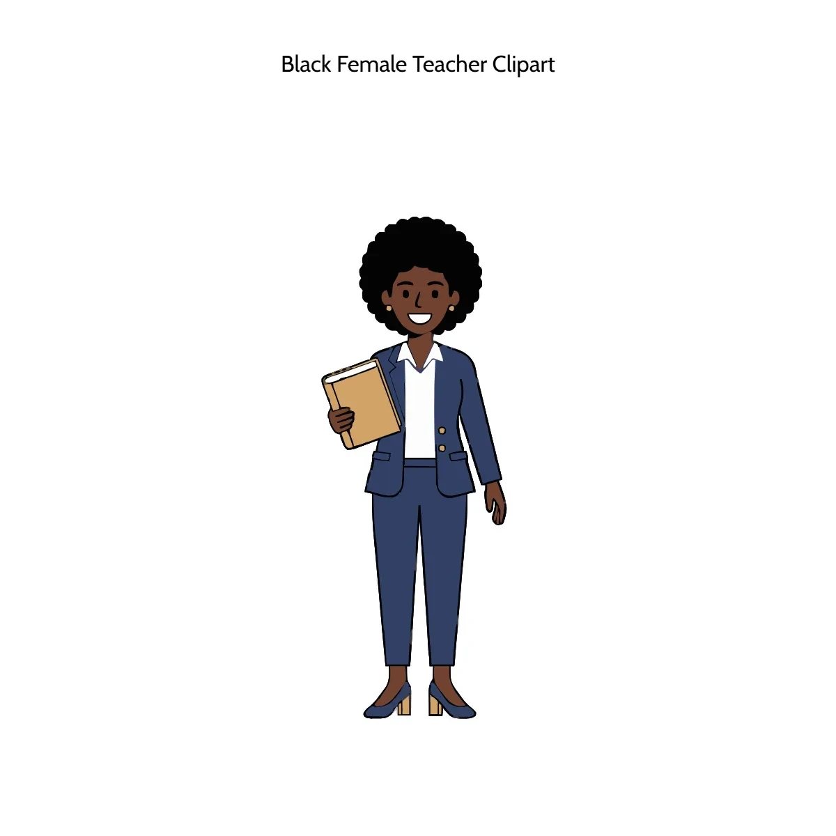 Free Black Female Teacher Clipart Template to Edit Online