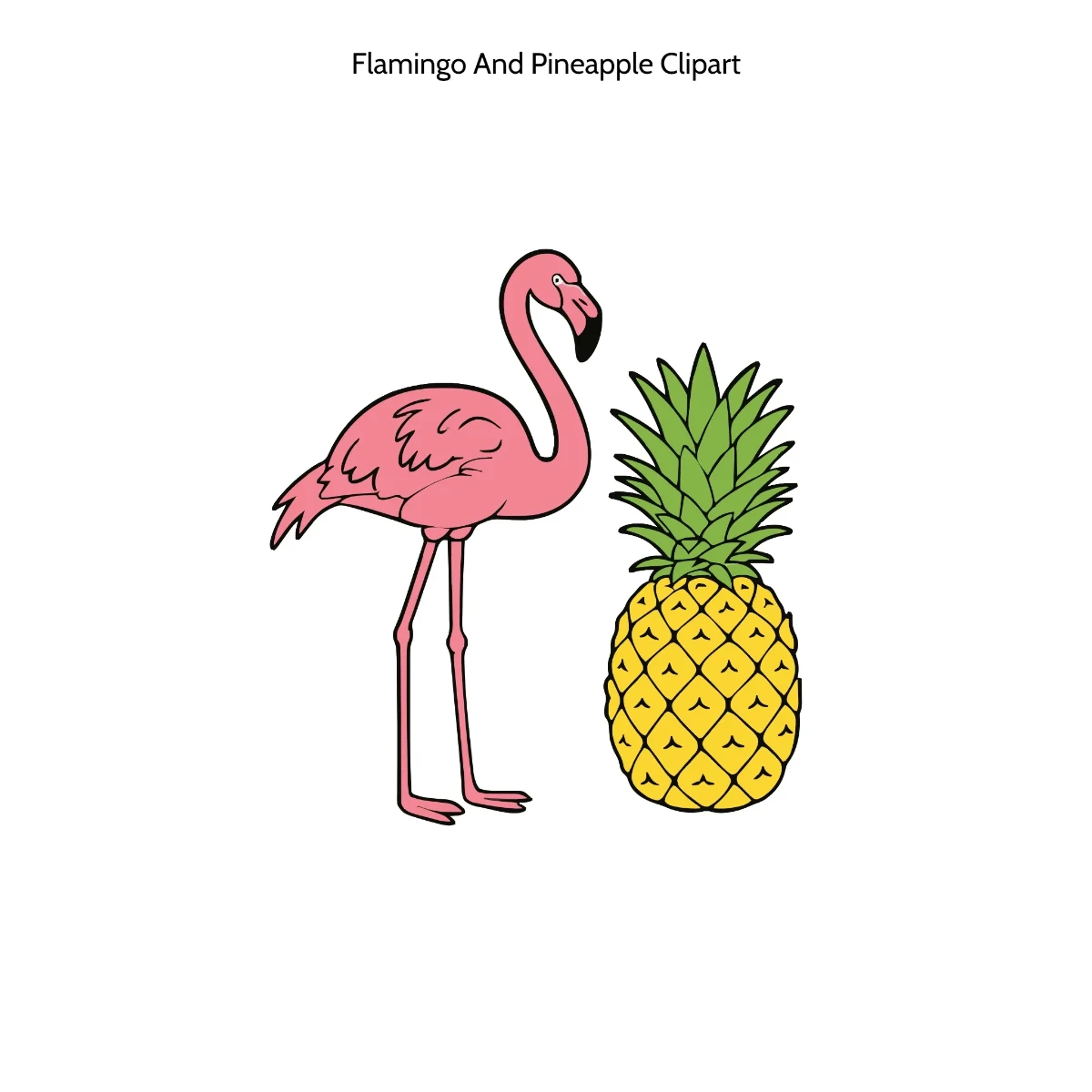 Free Flamingo And Pineapple Clipart Template to Edit Online