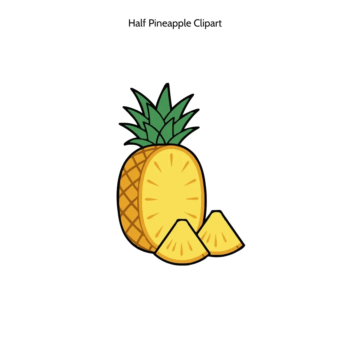 Free Half Pineapple Clipart Template to Edit Online