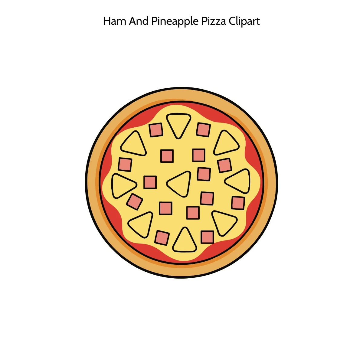 Free Ham And Pineapple Pizza Clipart Template to Edit Online