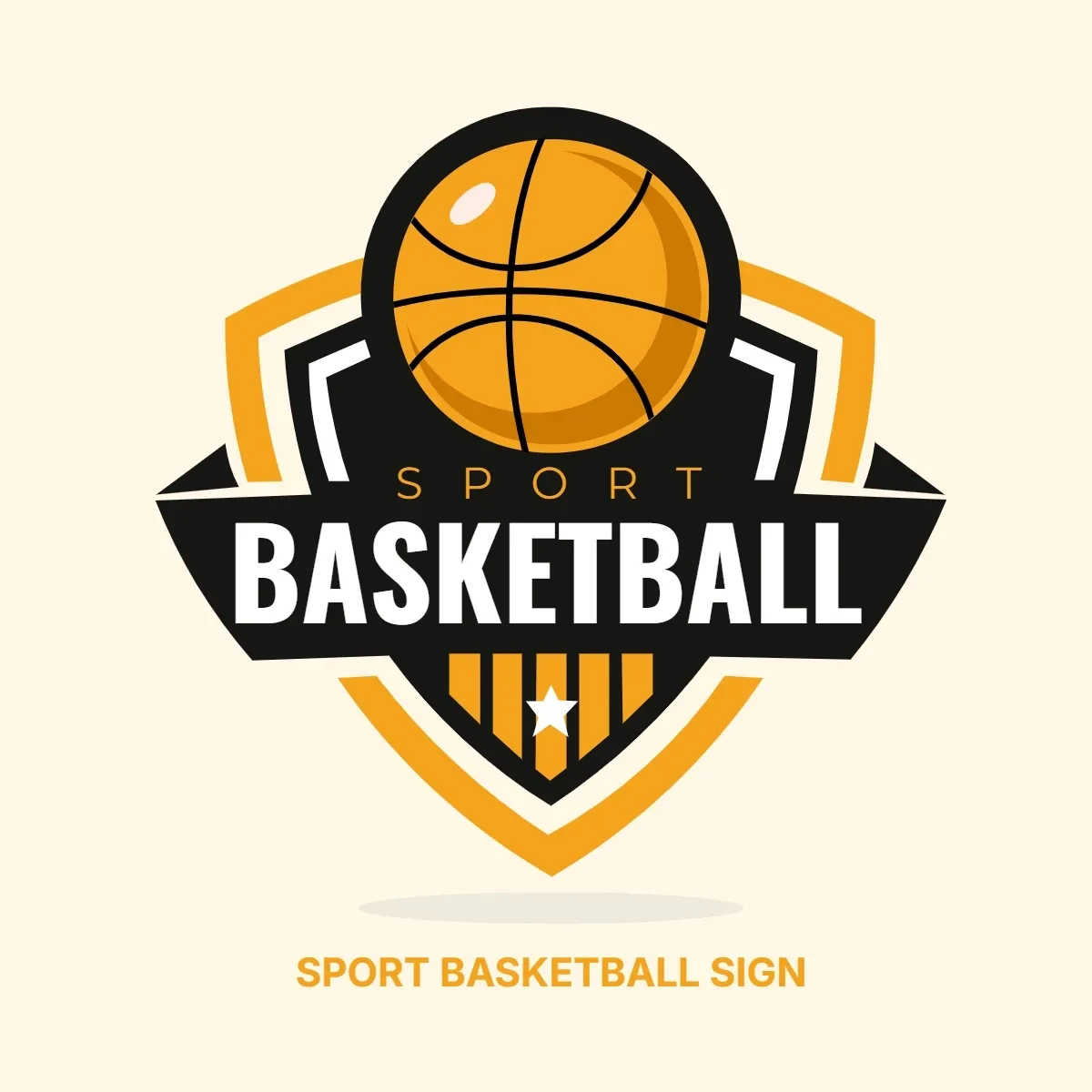 Free Sport Basketball Sign Clip Art Template to Edit Online