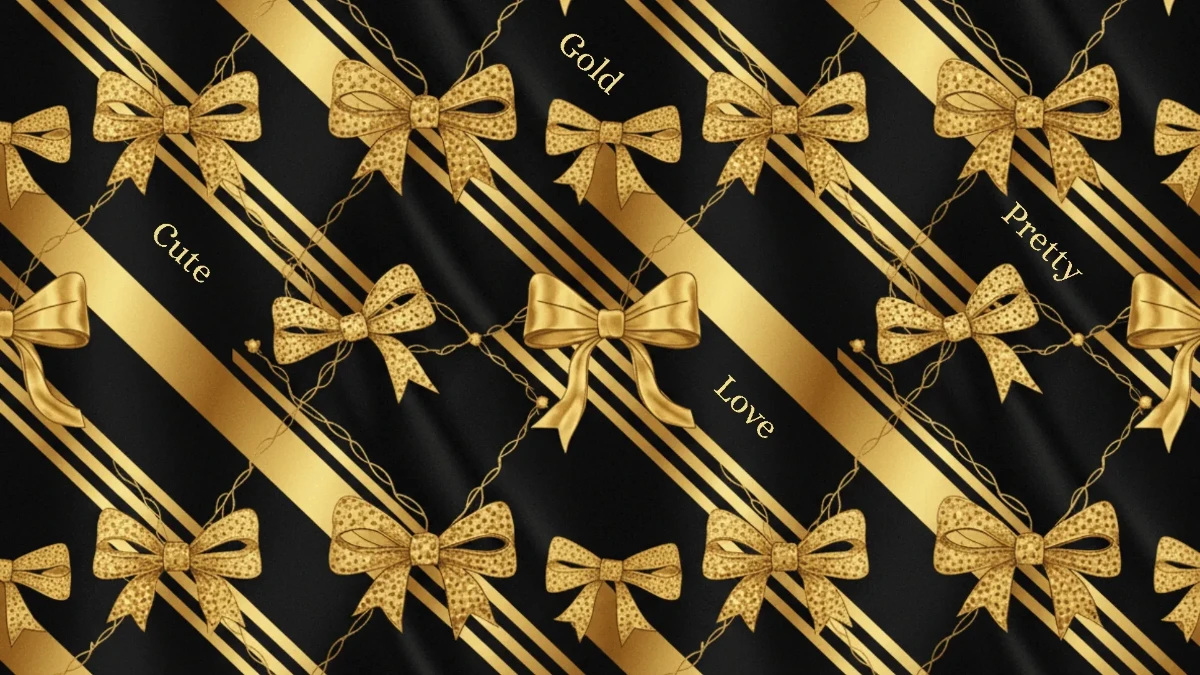 Free Gold Bow Pattern Background Template to Edit Online