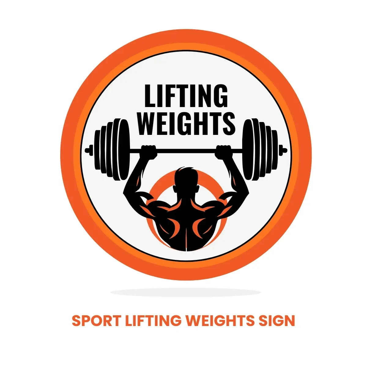 Free Sport Lifting Weights Sign Clip Art Template to Edit Online
