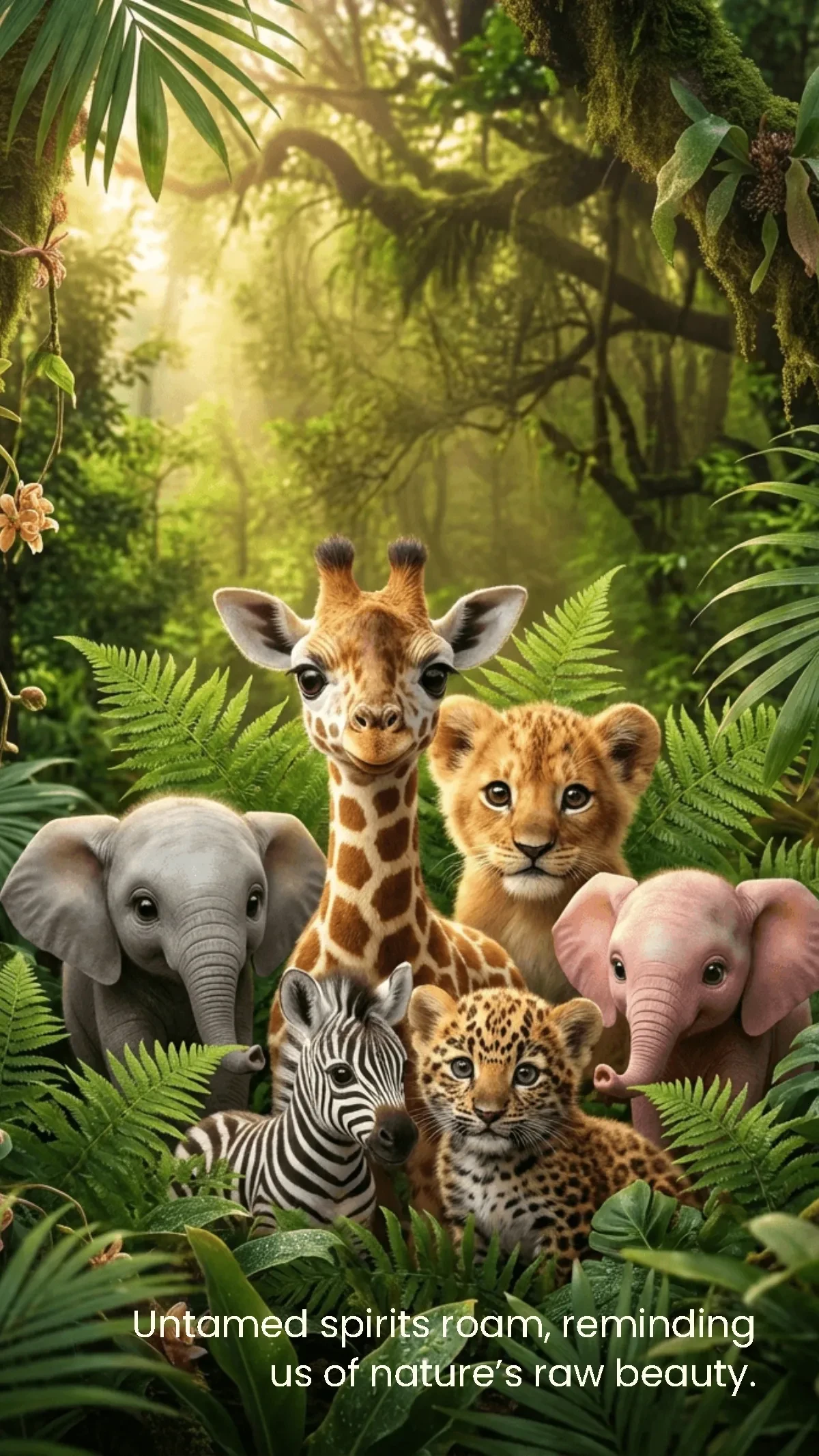 Free Wild Animals Mobile Background Template to Edit Online