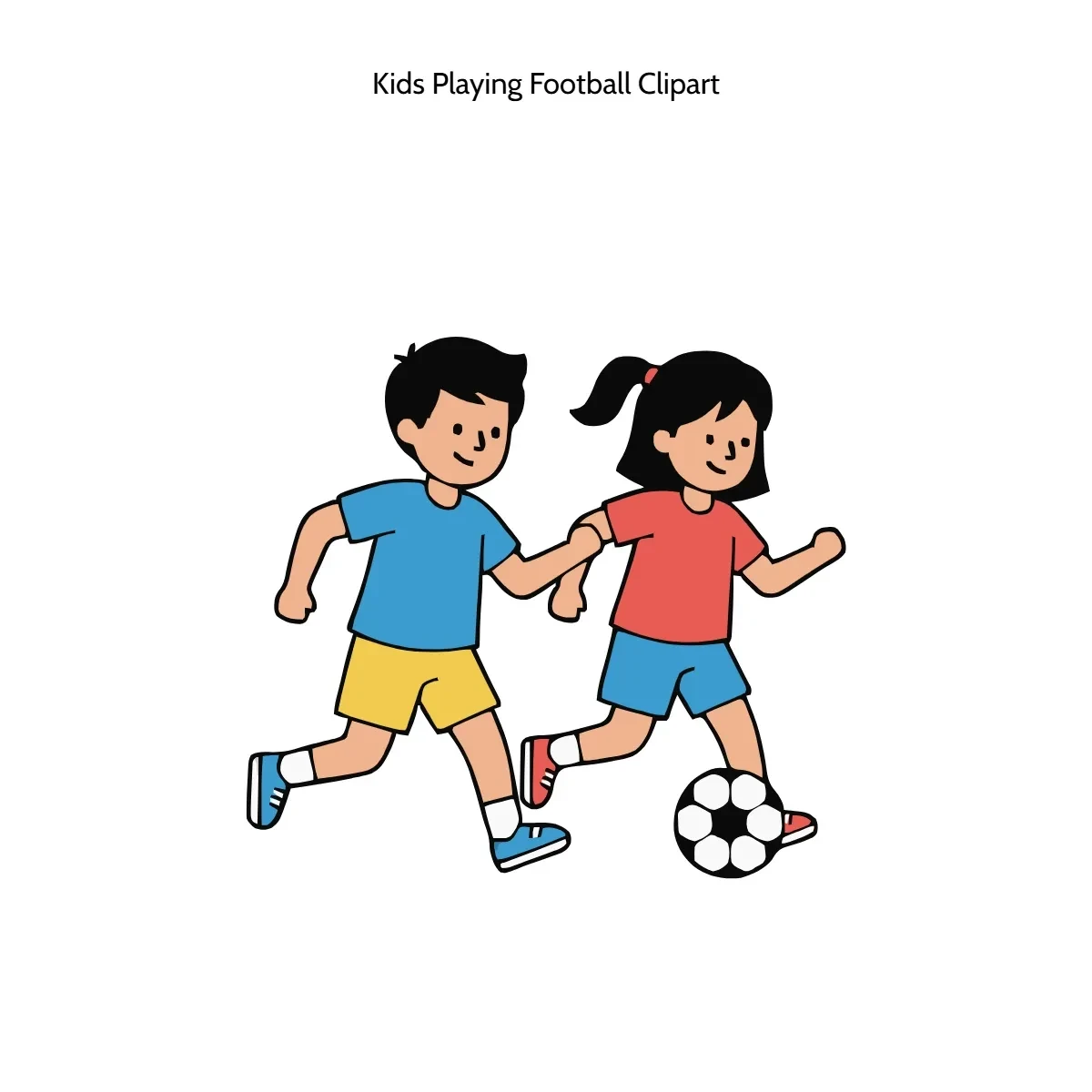 Free Kids Playing Football Vector Clipart (PNG, SVG) to Edit Online