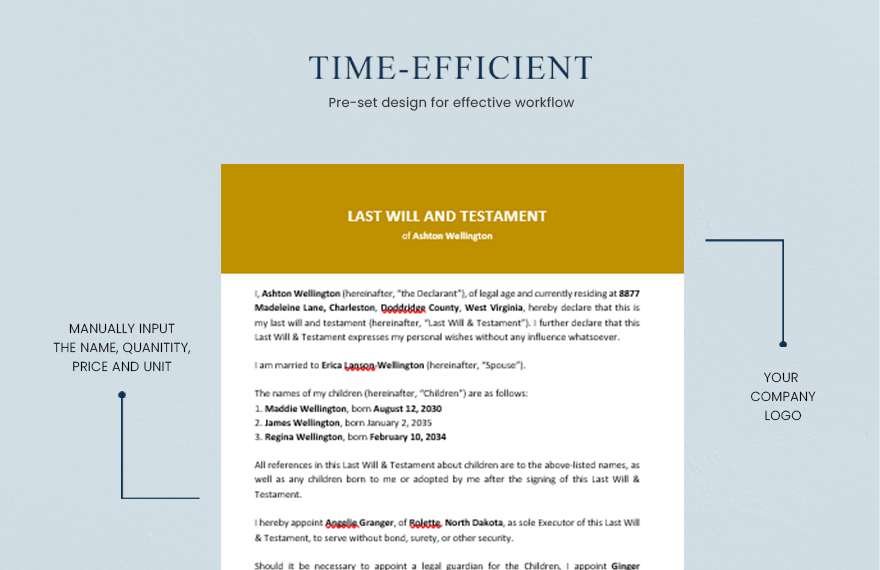 Basic Last Will and Testament Template