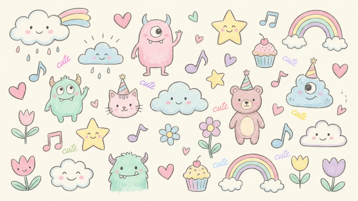 Free Cute Doodle Art Background Template to Edit Online