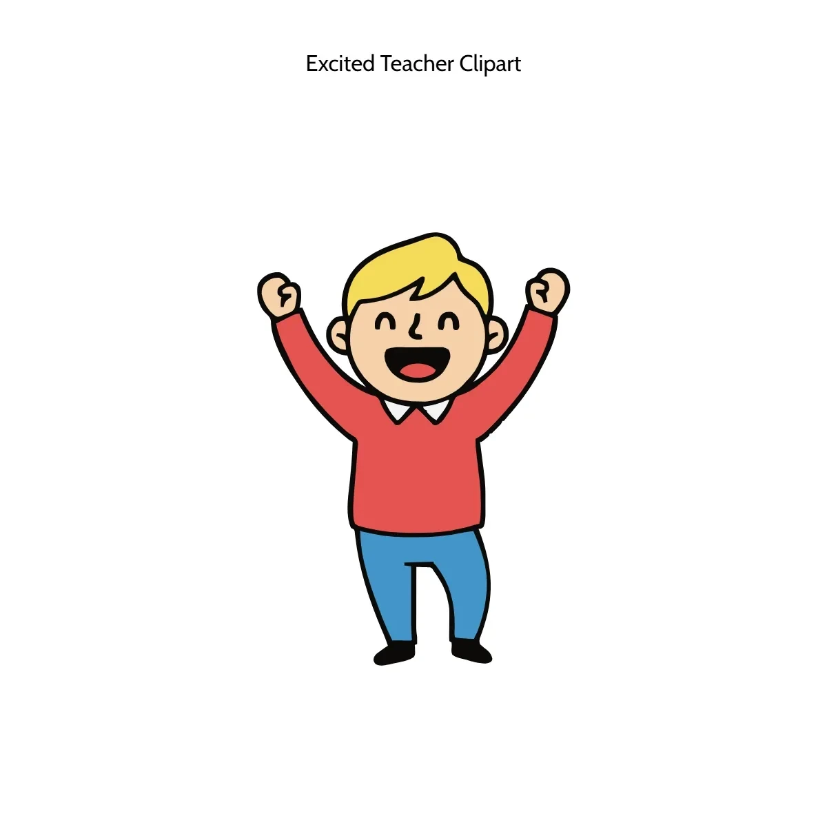 Free Excited Teacher Vector Clipart (PNG, SVG) to Edit Online
