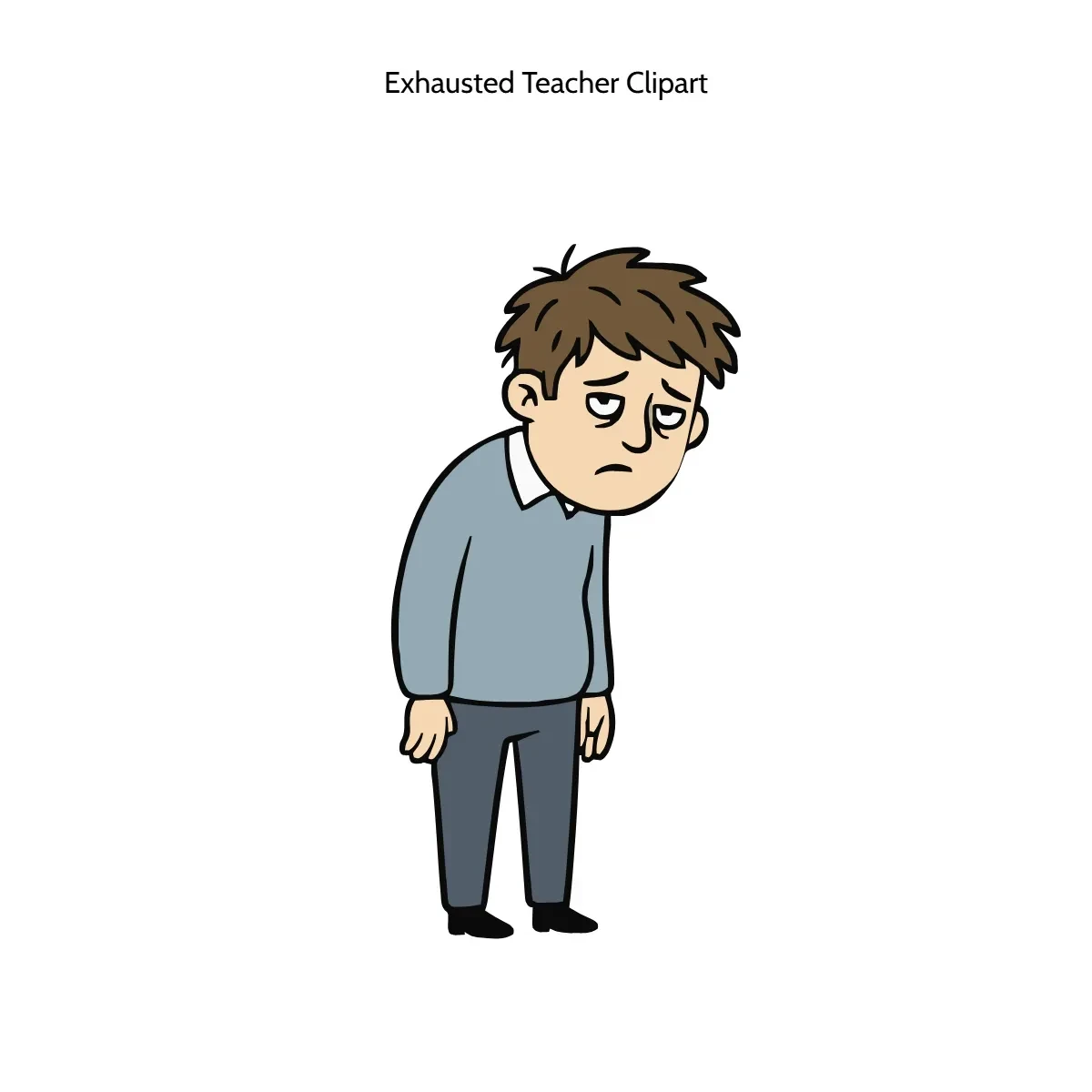 Free Exhausted Teacher Vector Clipart (PNG, SVG) to Edit Online