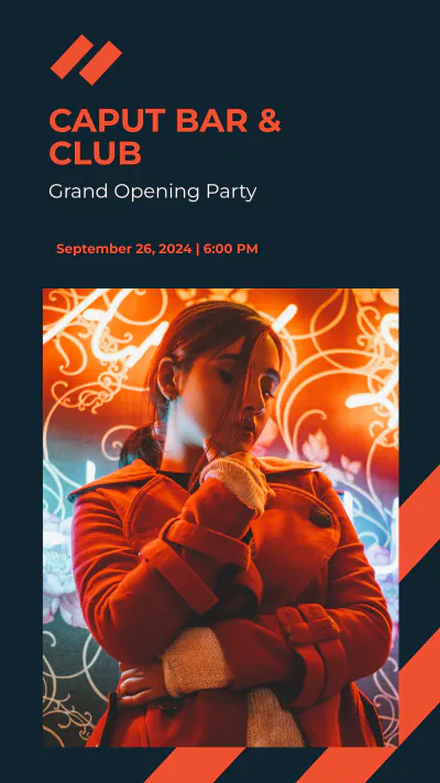 Free Party Invitation Instagram Story Template to Edit Online