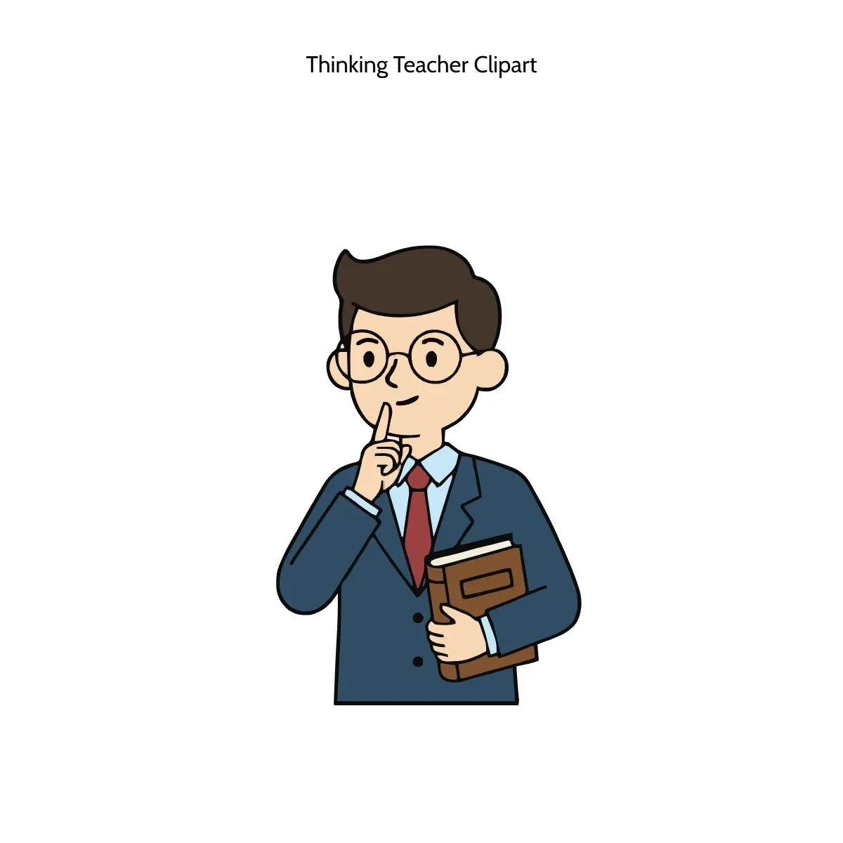 Free Thinking Teacher Vector Clipart (PNG, SVG) to Edit Online