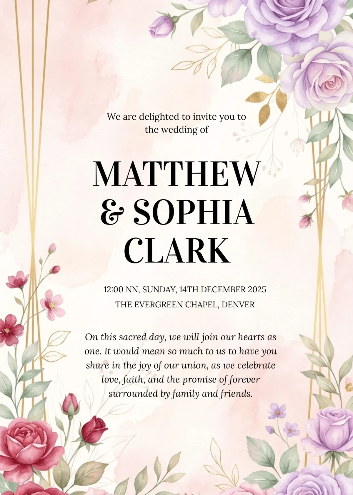 Free Flower Invitation Background Template to Edit Online