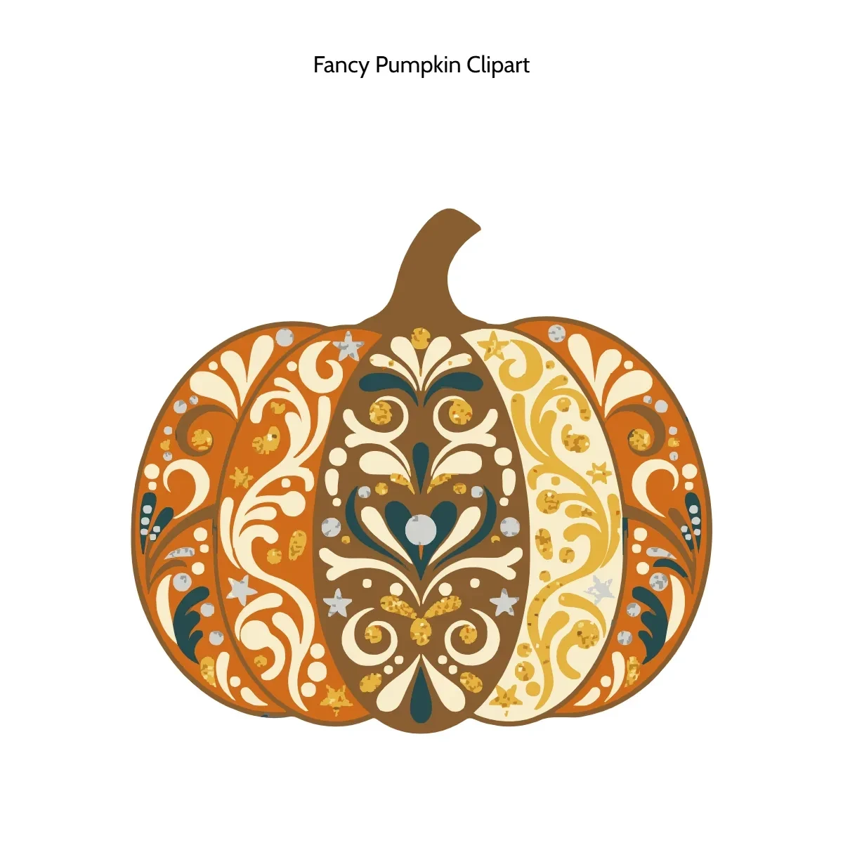 Free Fancy Pumpkin Vector Clipart (PNG, SVG) to Edit Online