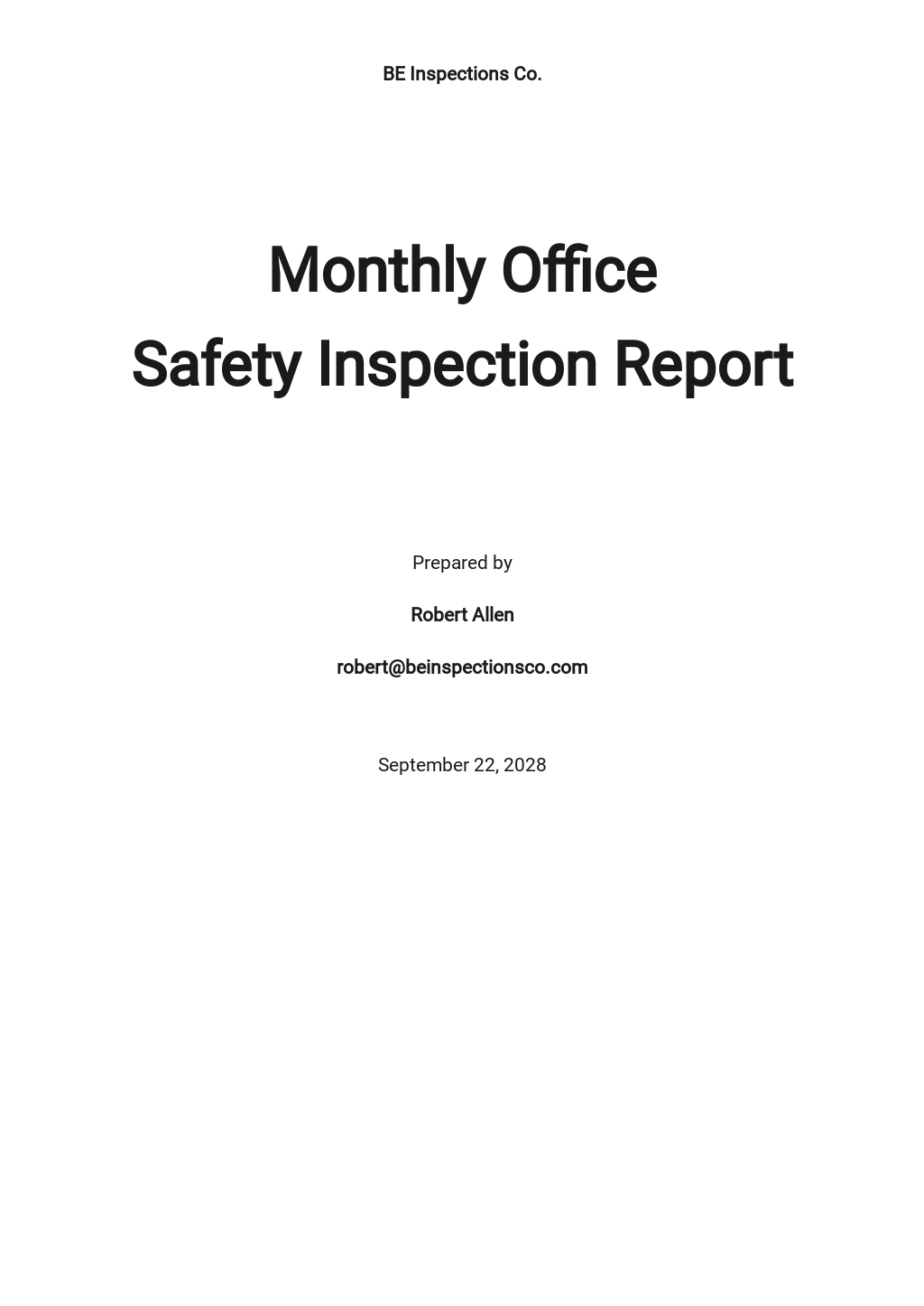 FREE Safety Report Template in Apple (MAC) Pages  Template.net Regarding Ohs Monthly Report Template