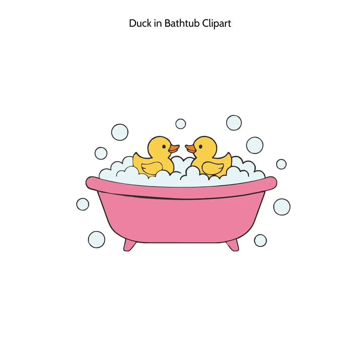 Free Duck in Bathtub Vector Clipart (PNG, SVG) to Edit Online