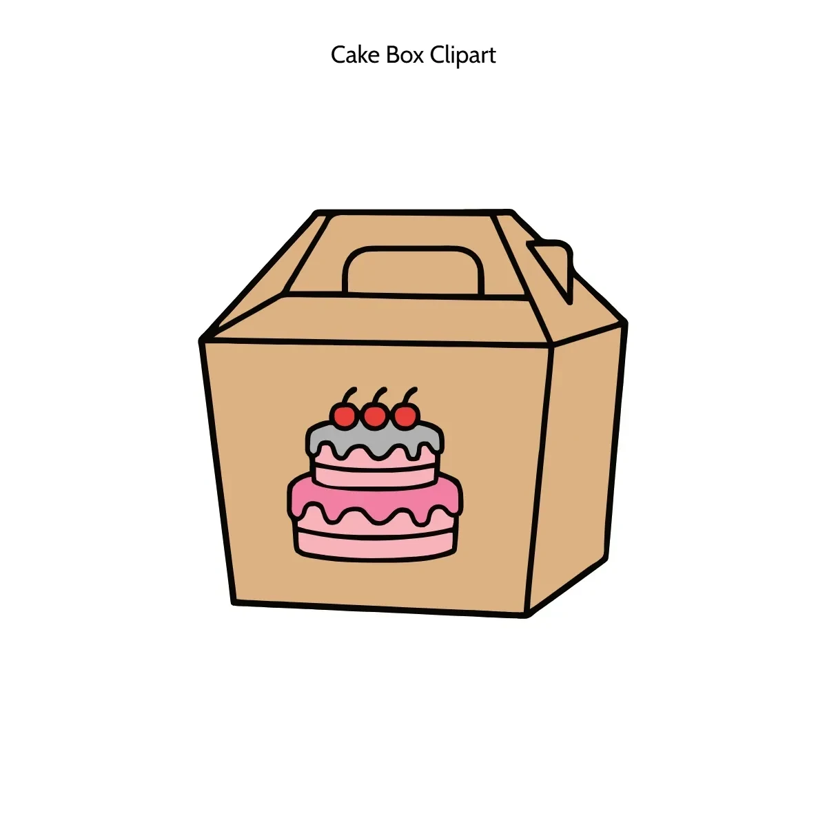 Free Cake Box Clipart Template to Edit Online