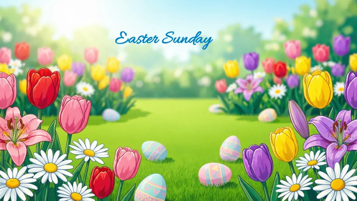 Free Easter Zoom Background Template