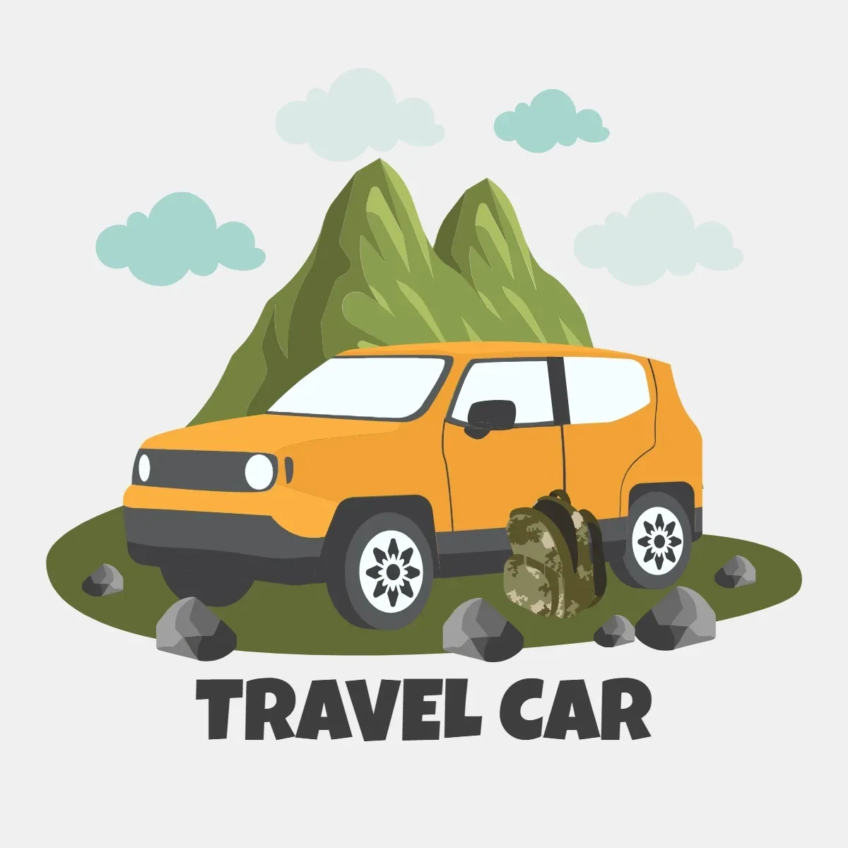 Free Travel Car Clip Art Template to Edit Online