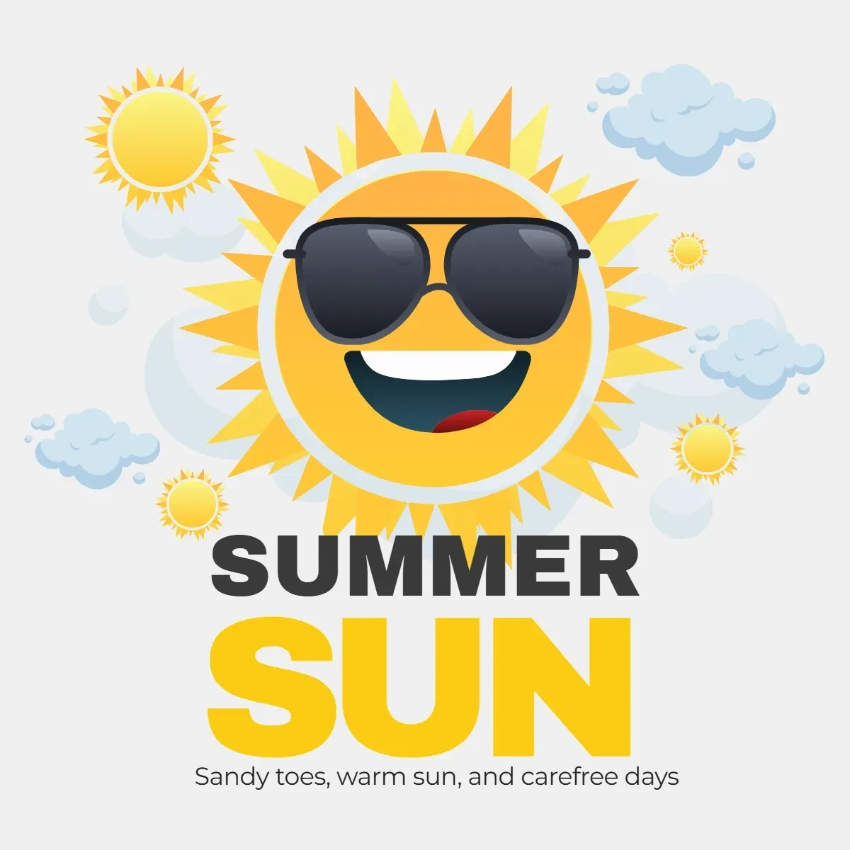 Free Summer Sun Clip Art Template to Edit Online