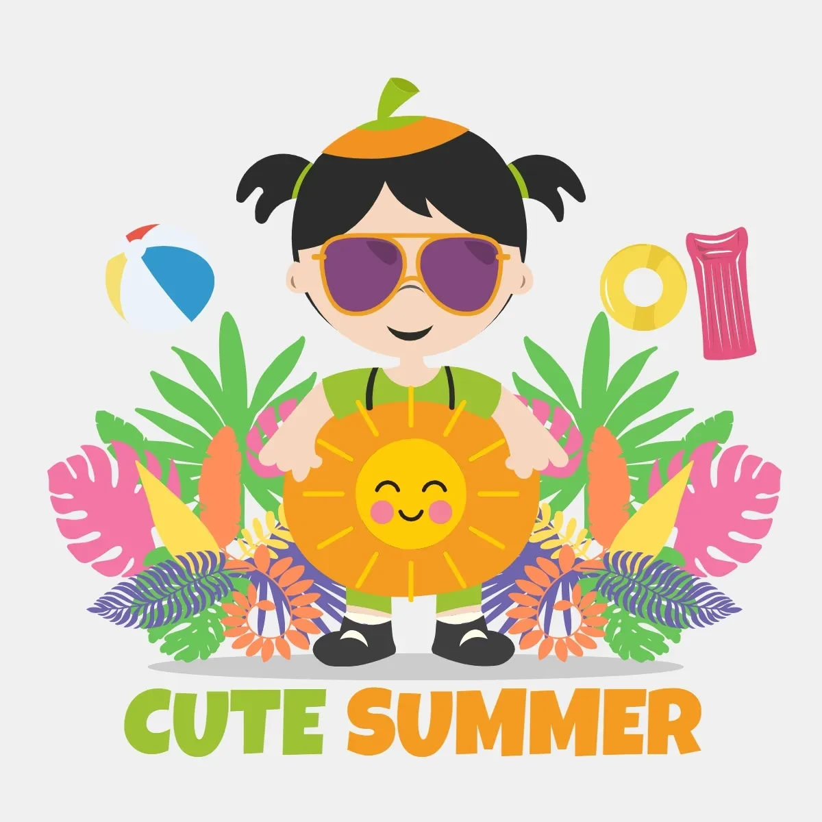 Free Cute Summer Clip Art Template to Edit Online