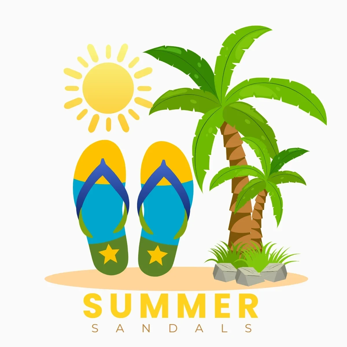 Free Summer Sandals Clip Art Template to Edit Online