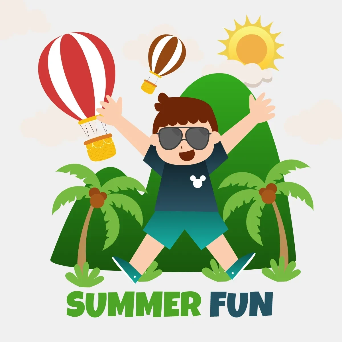 Free Summer Fun Clip Art Template to Edit Online