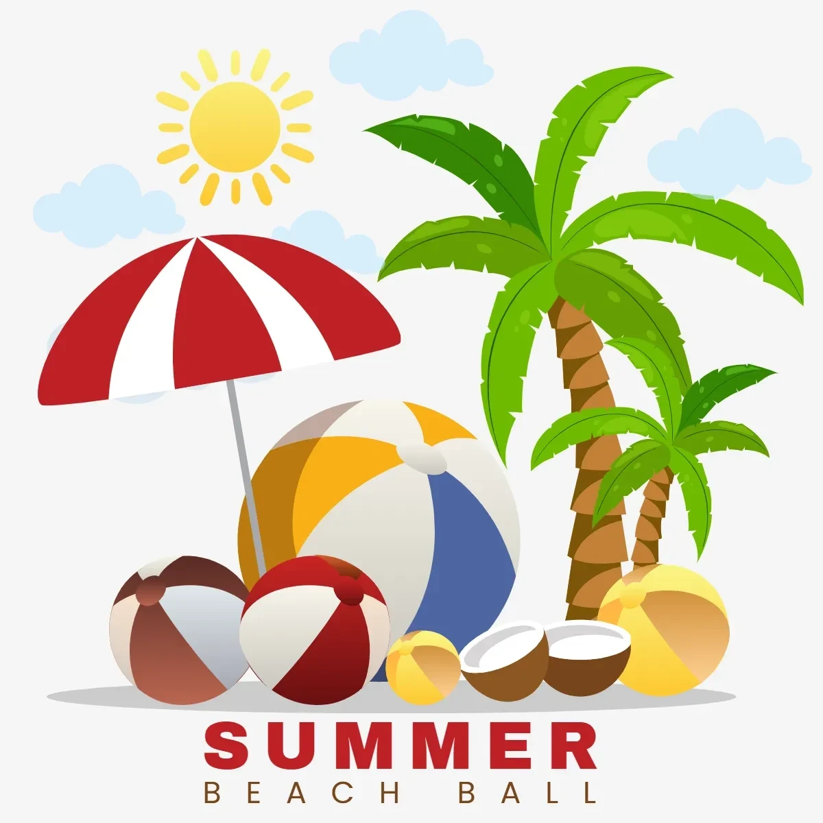 Free Summer Beach Ball Clip Art Template to Edit Online