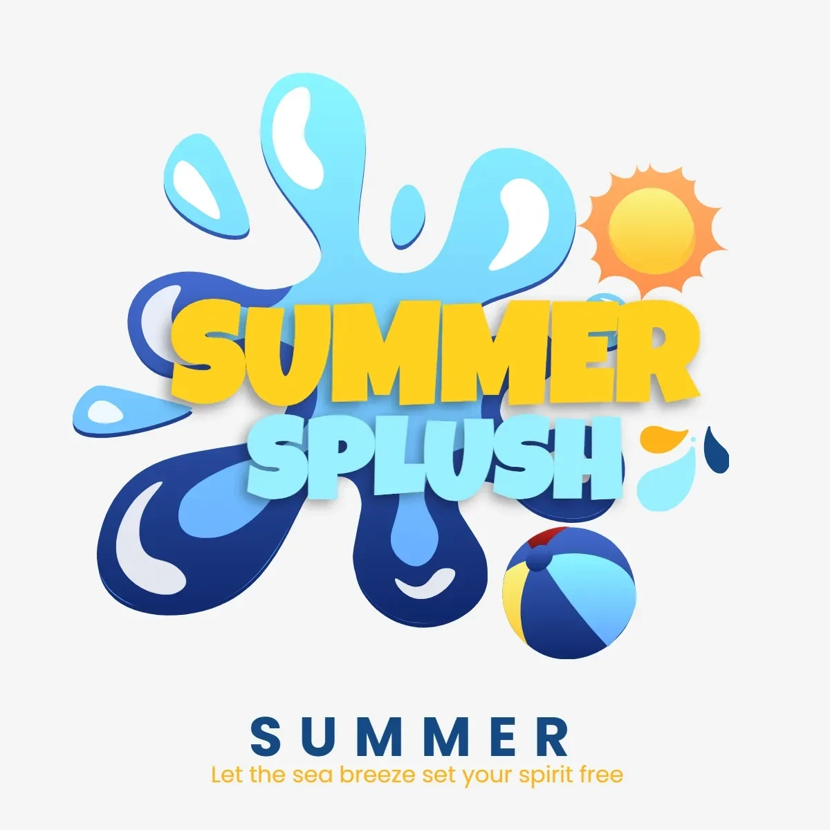 Free Summer Splash Clip Art Template to Edit Online
