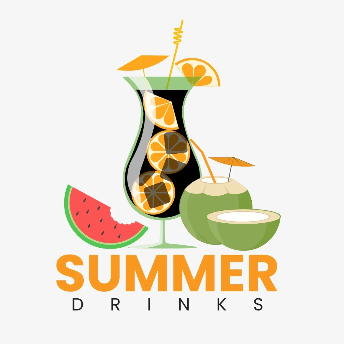 Free Summer Drink Clip Art Template to Edit Online