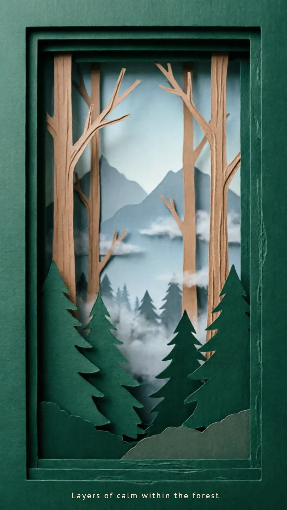 Free Layered Forest Paper Cut Background to Edit Online