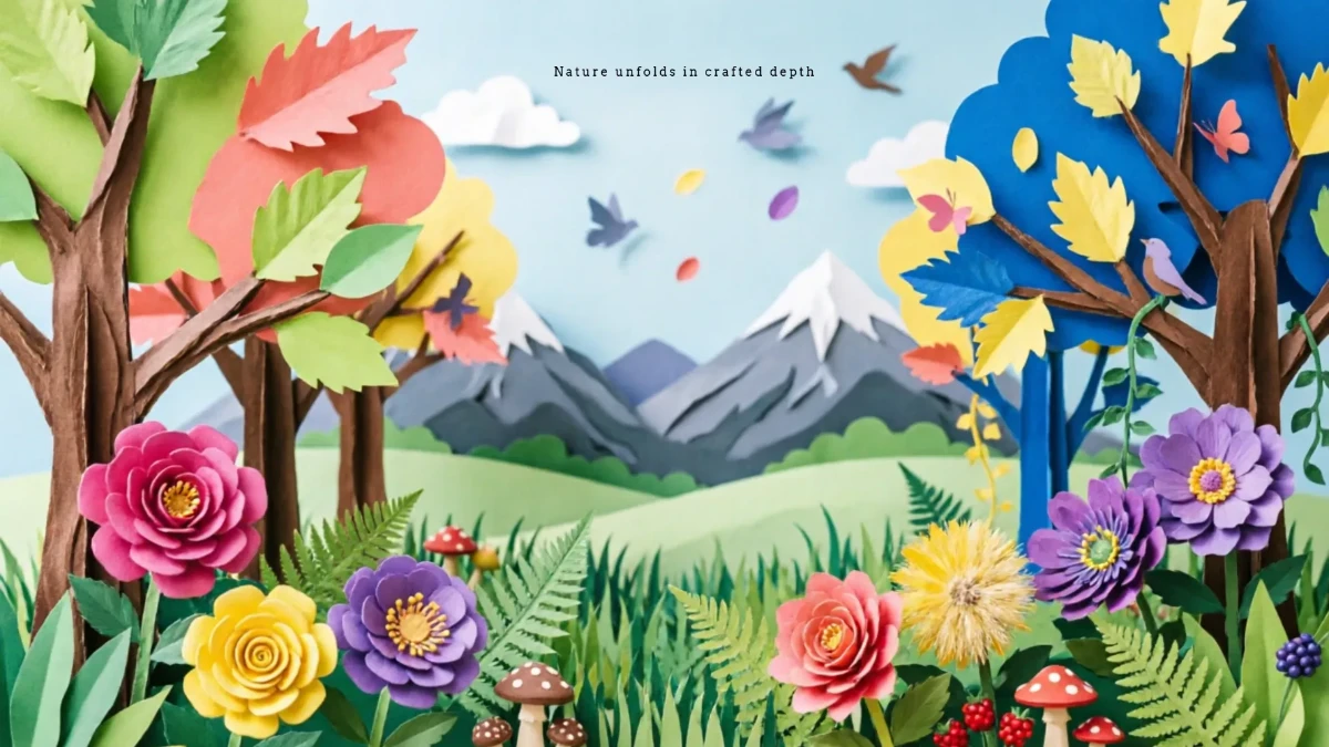 Free 3D Paper Cut Nature Landscape Background Template to Edit Online