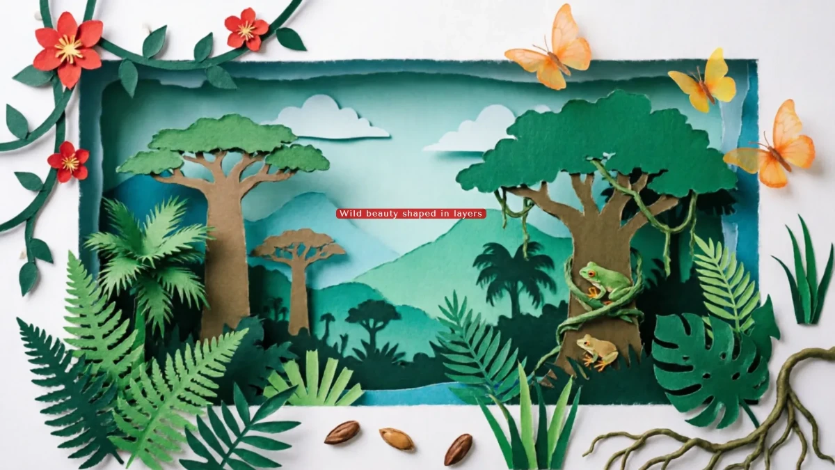 Free Paper Cut Jungle Theme Template to Edit Online