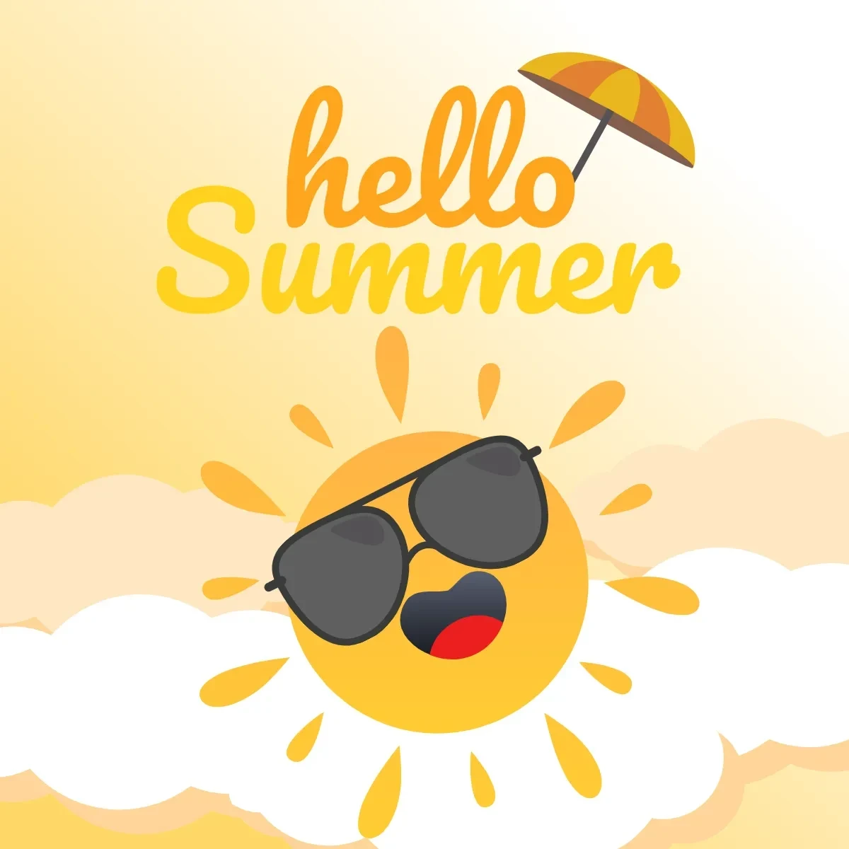 Free Hello Summer Clip Art Template to Edit Online