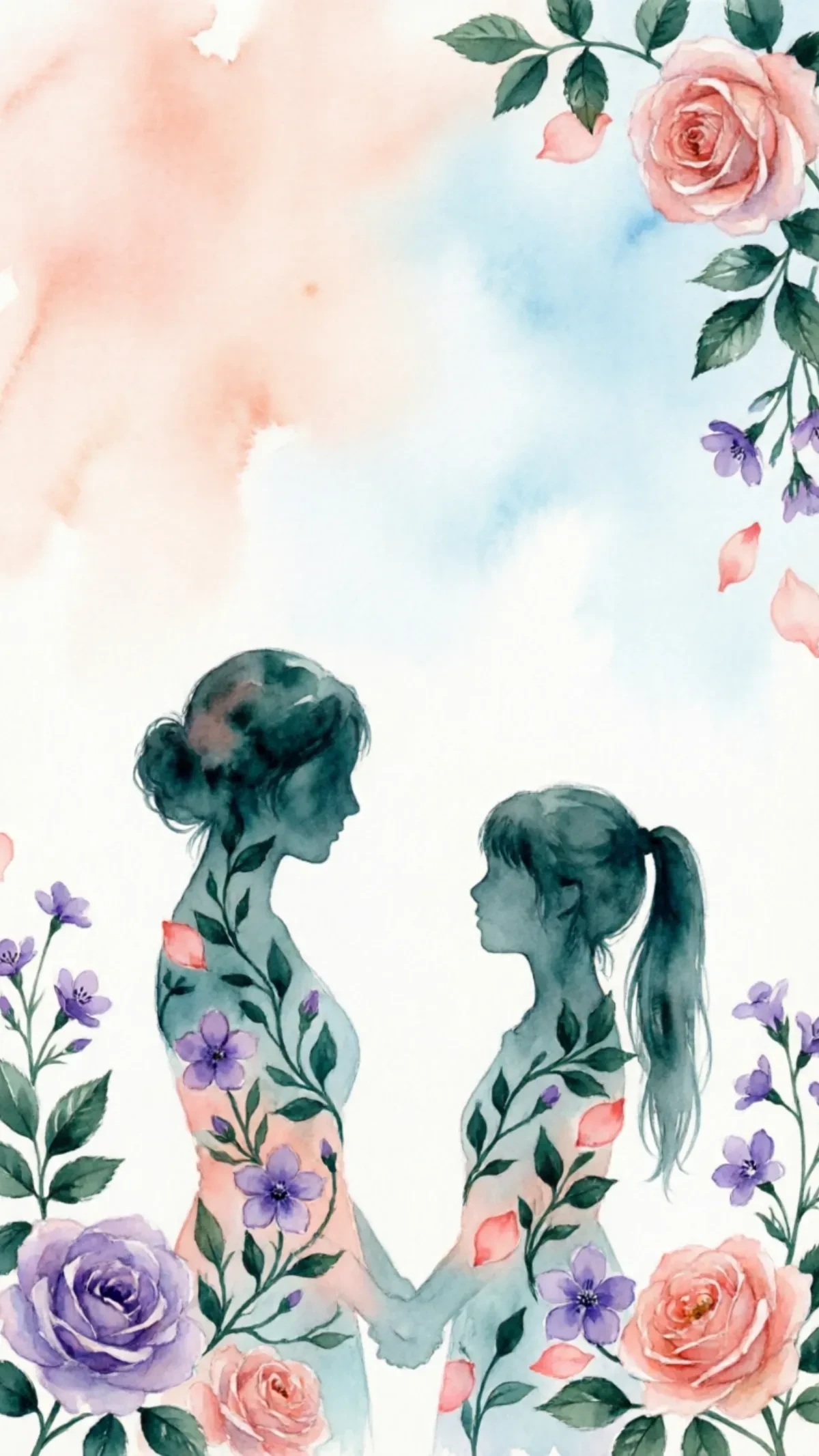Free Mother and Child Silhouette Background to Edit Online