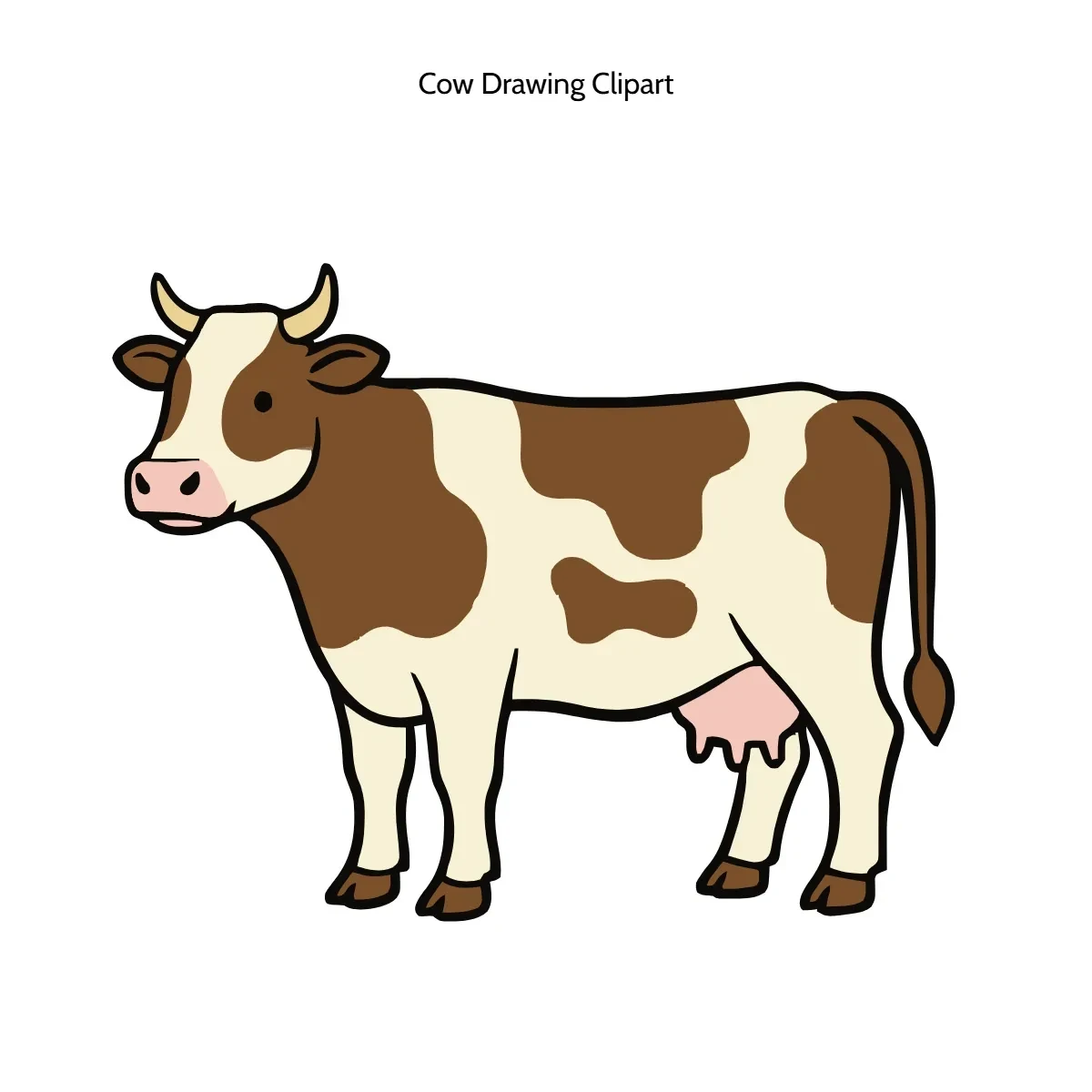 Free Cow Drawing Vector Clipart (PNG, SVG) to Edit Online