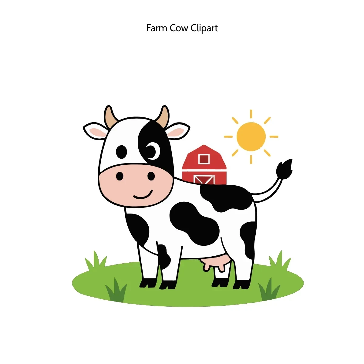 Free Farm Cow Vector Clipart (PNG, SVG) to Edit Online